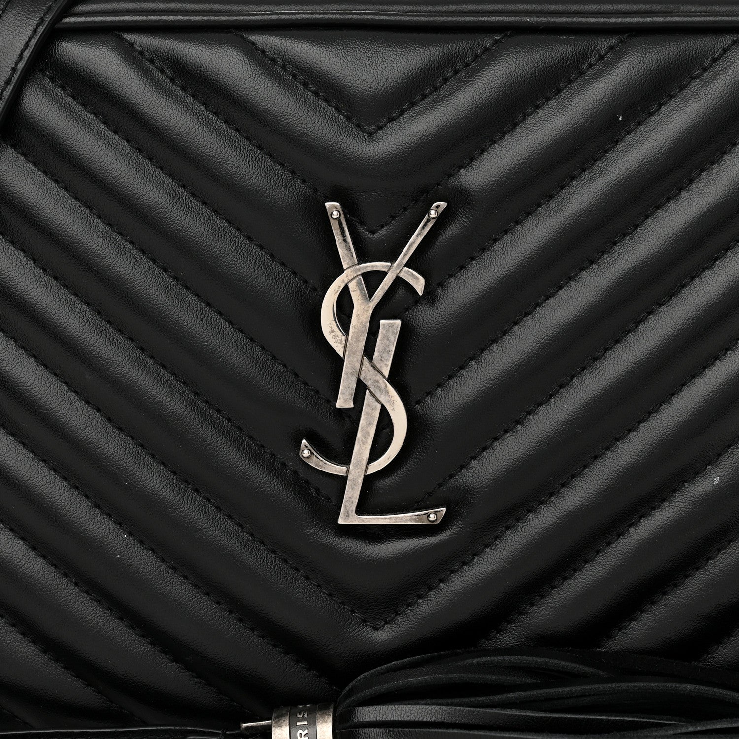 Saint Laurent Calfskin Matelasse Monogram Lou Camera Bag Black 8 of 10