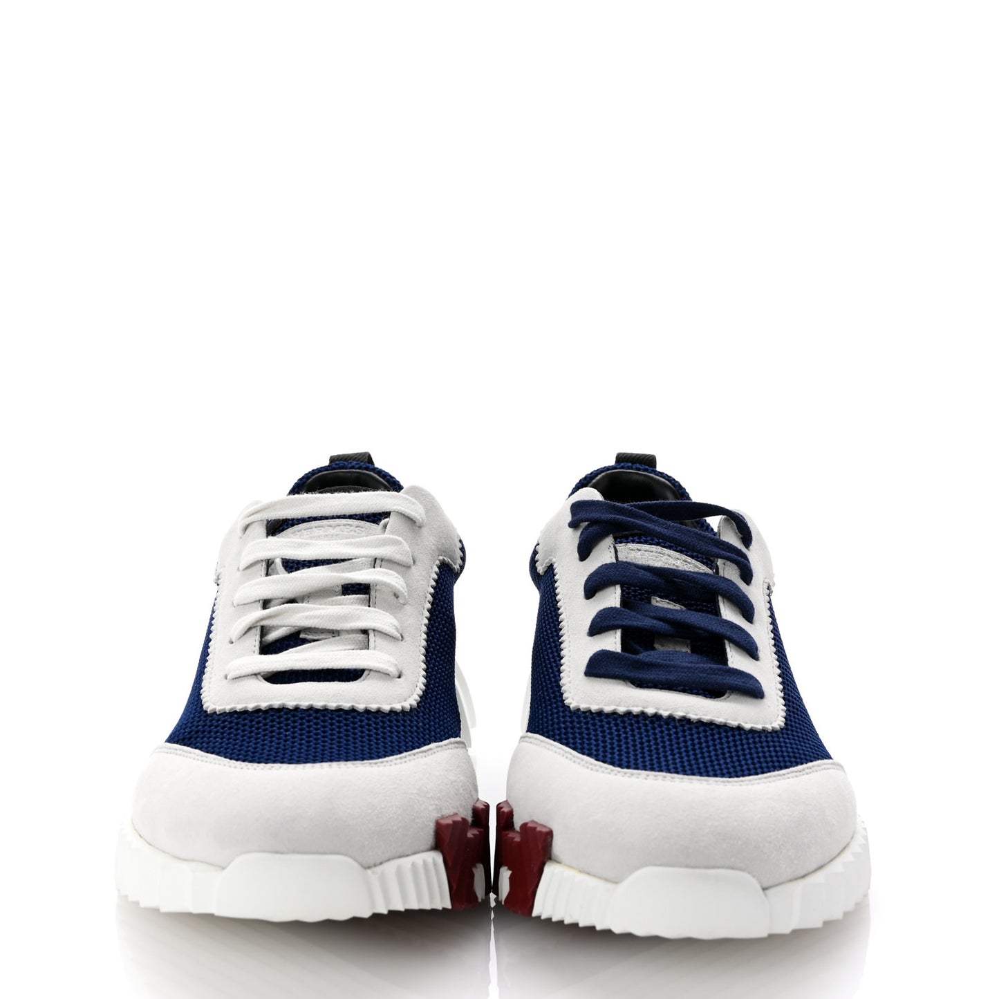 Air Mesh Suede Goatskin Bouncing Sneakers 40 Marine Multicolor