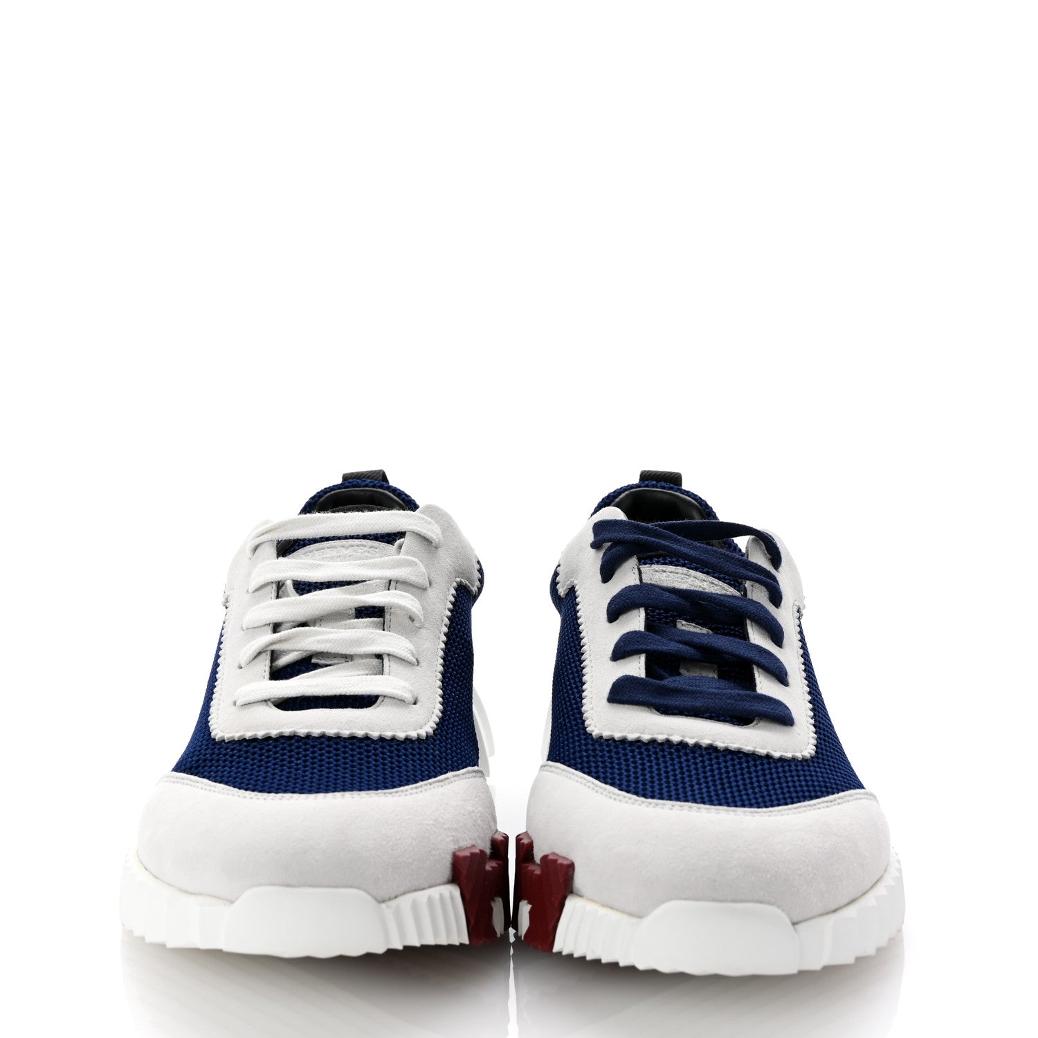 FASHIONPHILE Air Mesh Suede Goatskin Bouncing Sneakers 40 Marine Multicolor 3 of 10