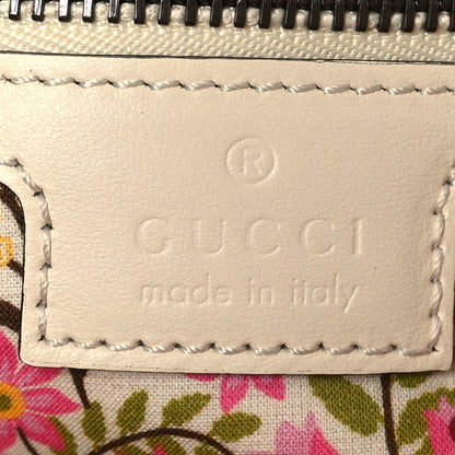 Gucci Cotton Calfskin Matelasse Floral Print Small GG Marmont Shoulder Bag Ivory Pink 6 of 10