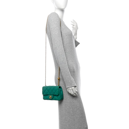 Chanel Caviar Quilted Mini Sweetheart Flap Green 2 of 10