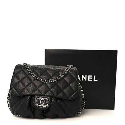 Chanel Washed Lambskin Quilted Large Chain Around Messenger Black 11 of 11