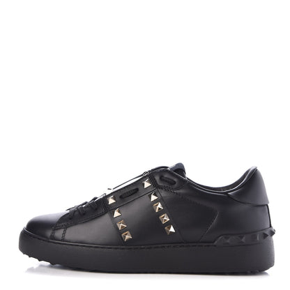 Valentino Garavani Calfskin Rockstud Untitled Open Sneakers 37 Black 1 of 9
