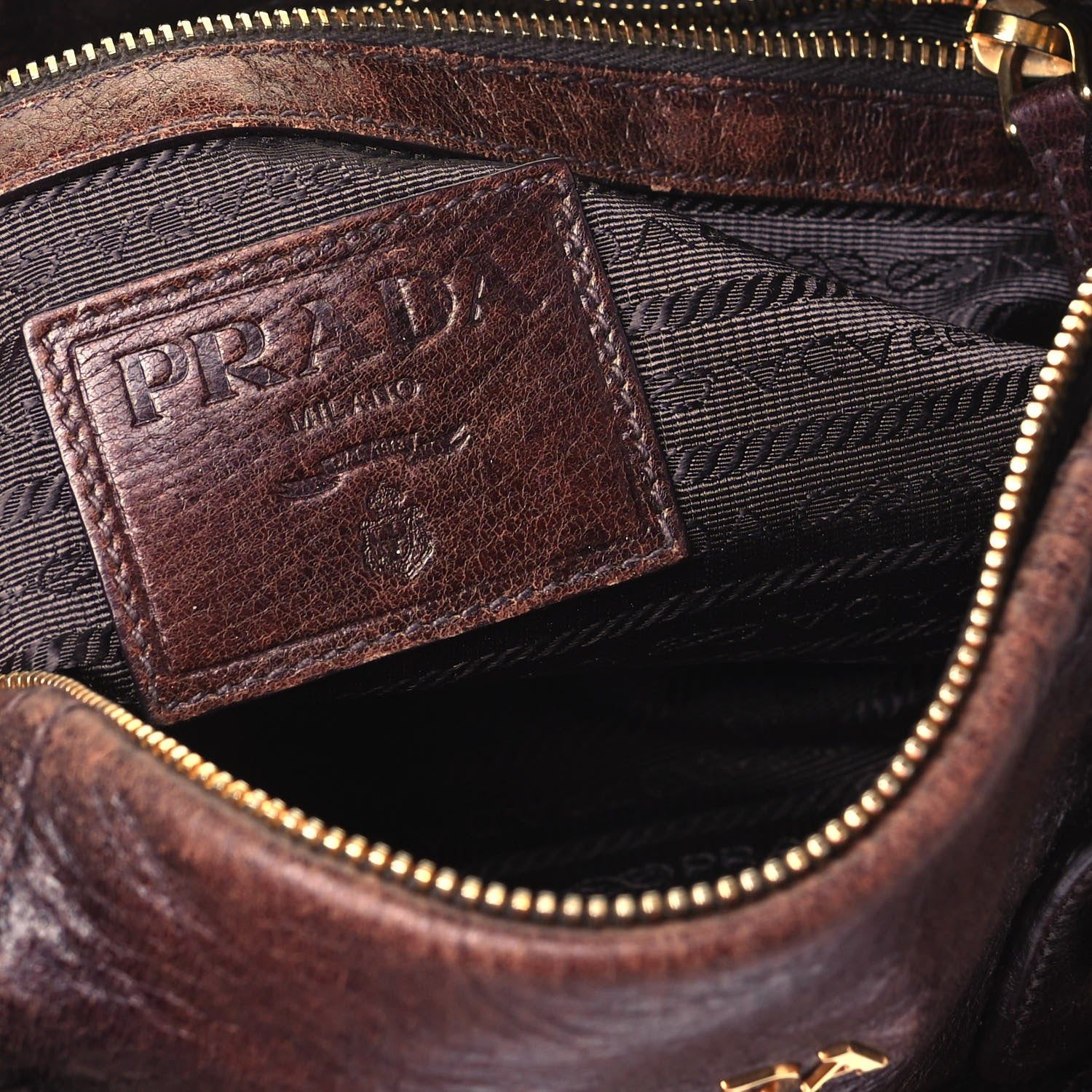 Prada Cervo Antik Dome Satchel Cacao 6 of 8