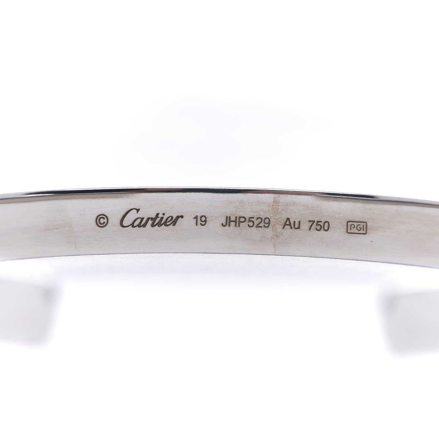 Cartier 18K White Gold LOVE Cuff Bracelet 19 3 of 4