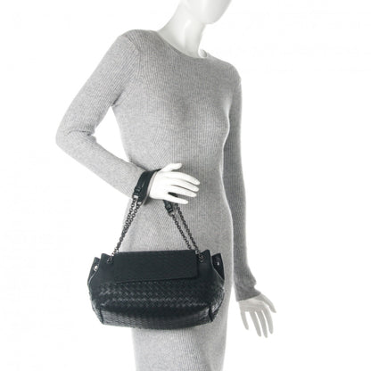 Bottega Veneta Madras Goatskin Intrecciato Small Shoulder Nero Black 2 of 6