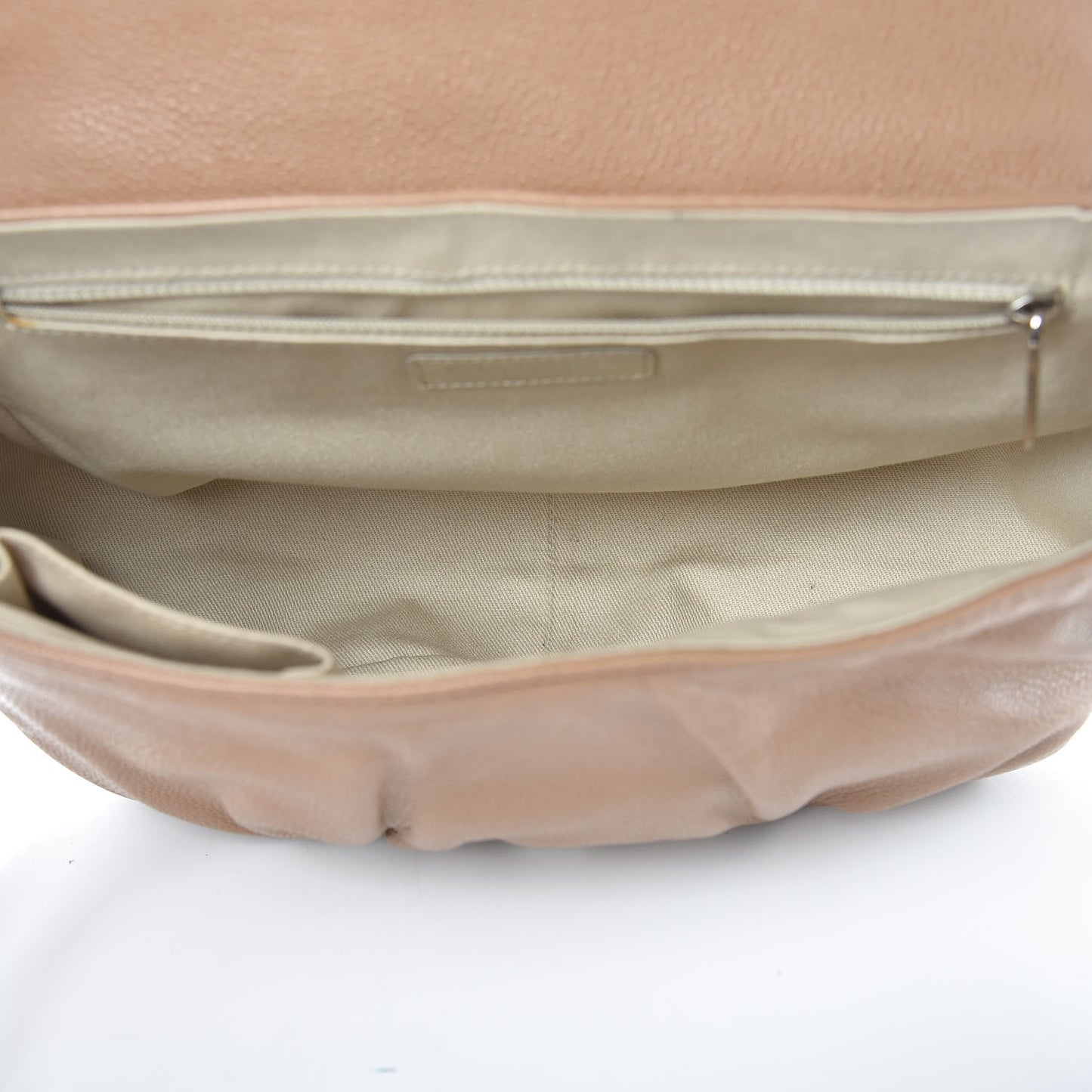 Caviar Large Half Moon Flap Dark Beige
