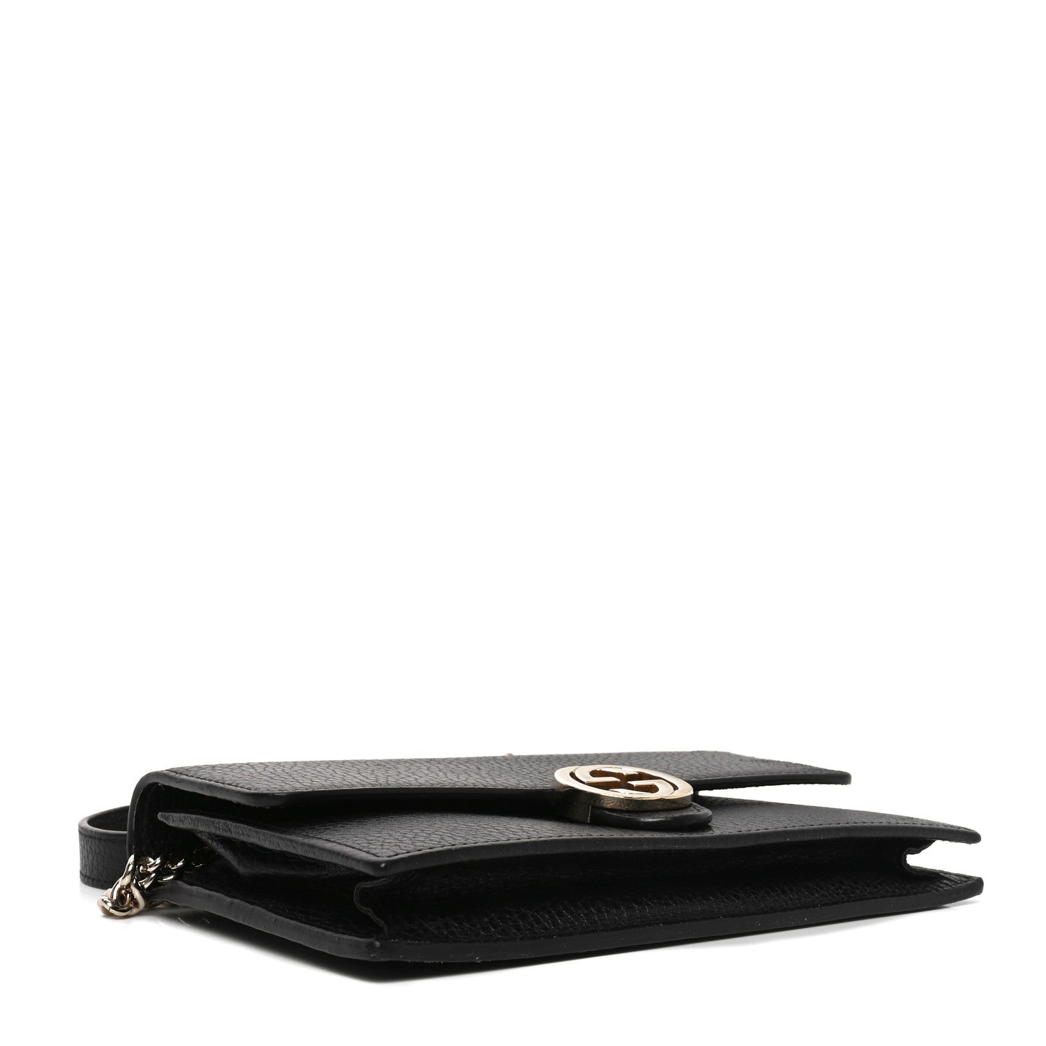 Gucci Dollar Calfskin Interlocking G Chain Wallet Black 4 of 11