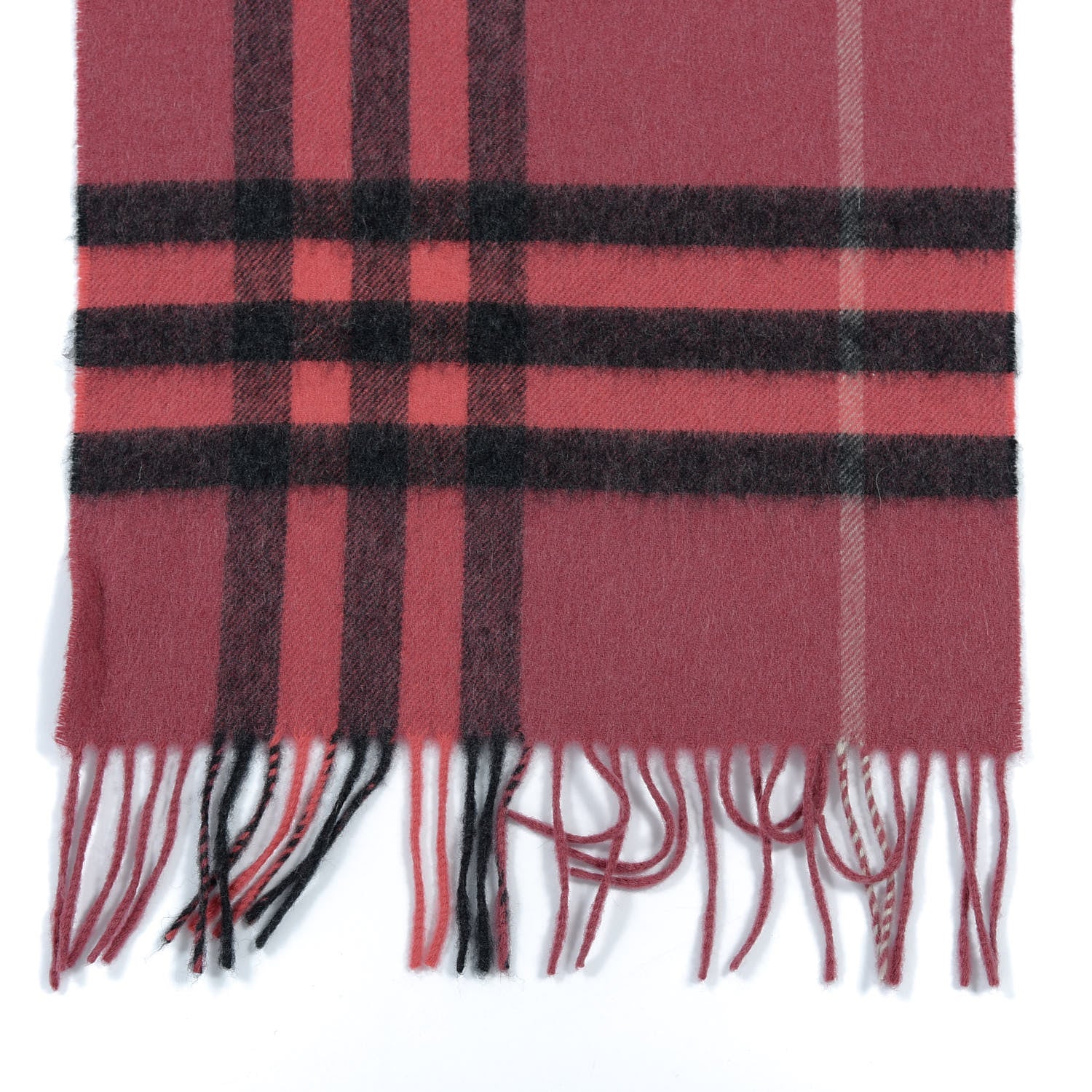 Burberry Cashmere Giant Heritage Check Fringe Scarf Rose Pink 4 of 5