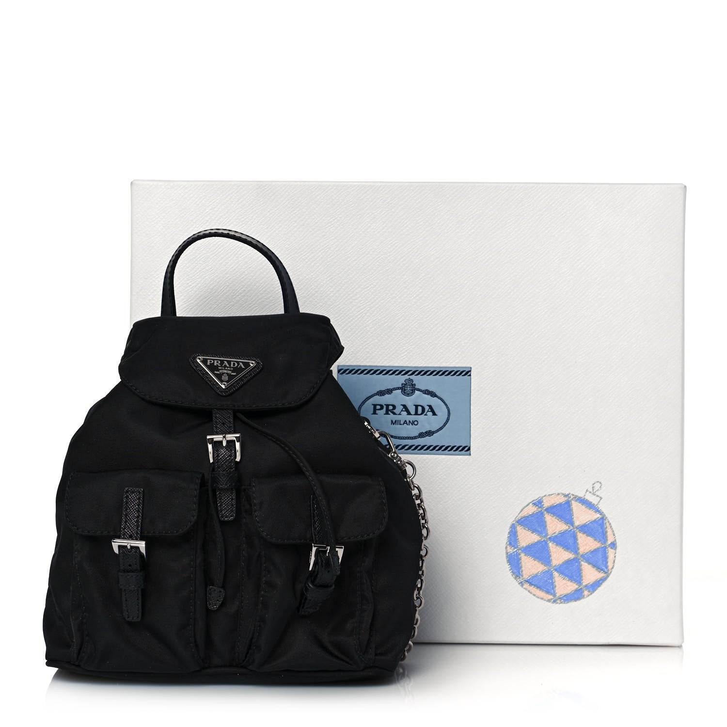 Prada Nylon Vela Mini Crossbody Backpack Black 12 of 12