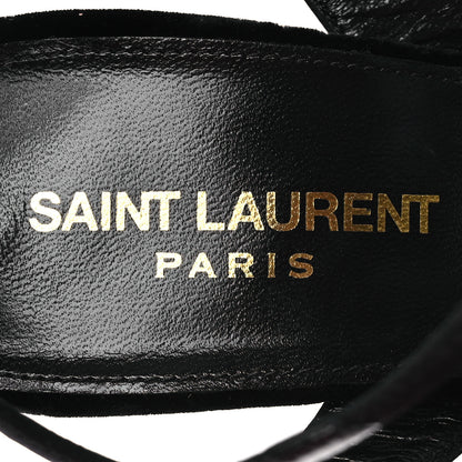 Saint Laurent Velvet Jodie Platform Sandals 38 Black 9 of 11