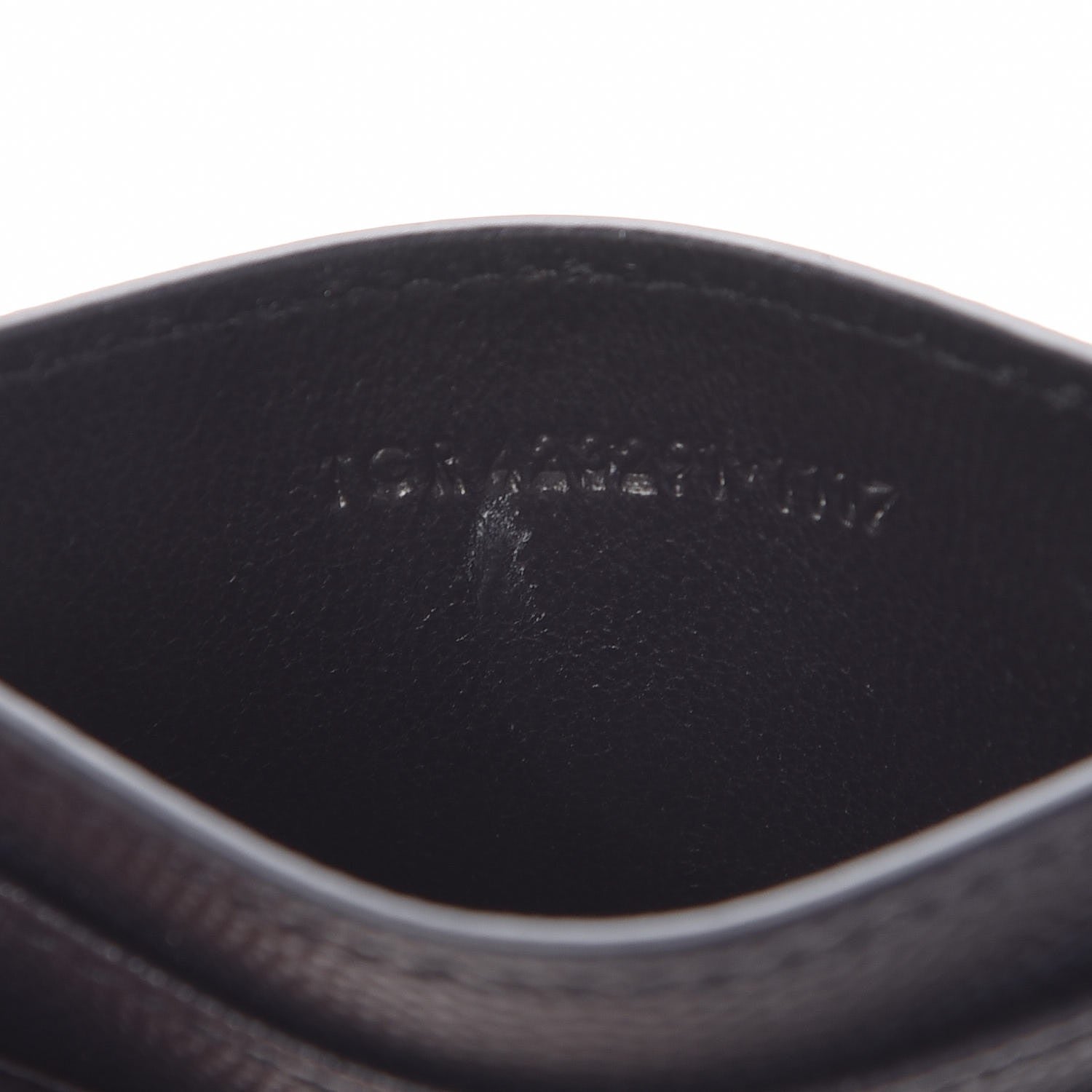 Saint Laurent Grain De Poudre Matelasse Monogram Chevron Credit Card Case Deep Marine 7 of 8