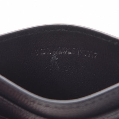 Saint Laurent Grain De Poudre Matelasse Monogram Chevron Credit Card Case Deep Marine 7 of 8