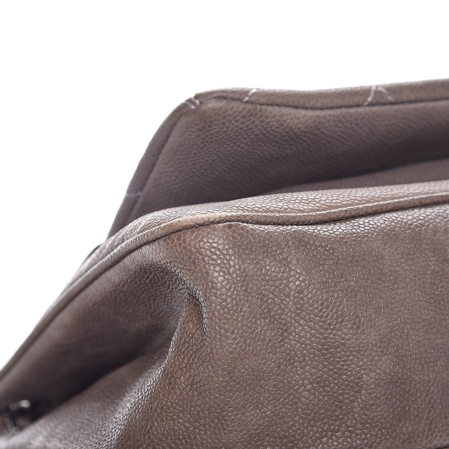 Washed Caviar Mademoiselle Accordion Flap Brown