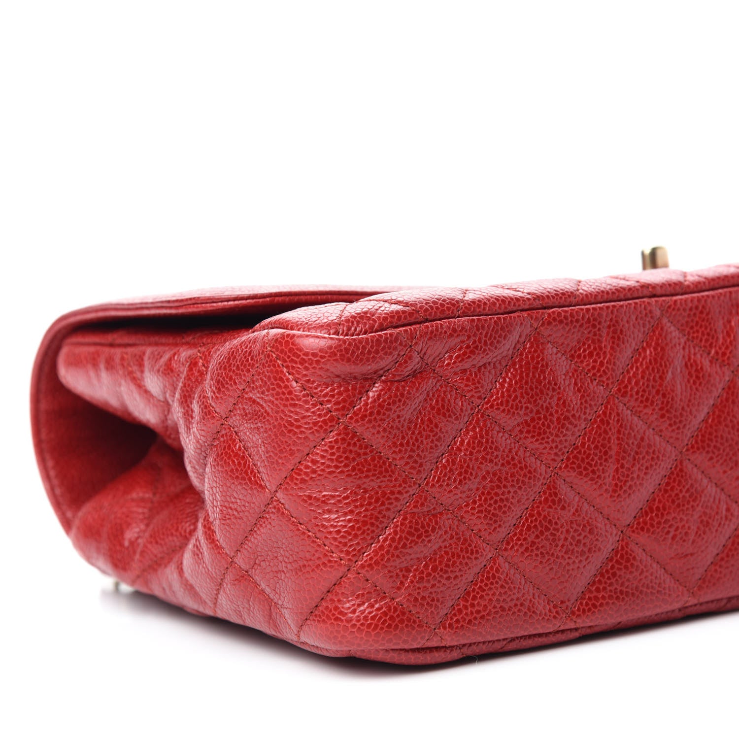 Chanel Crumpled Grained Calfskin Quilted Large Two Tone Flap Bag Red 6 of 10