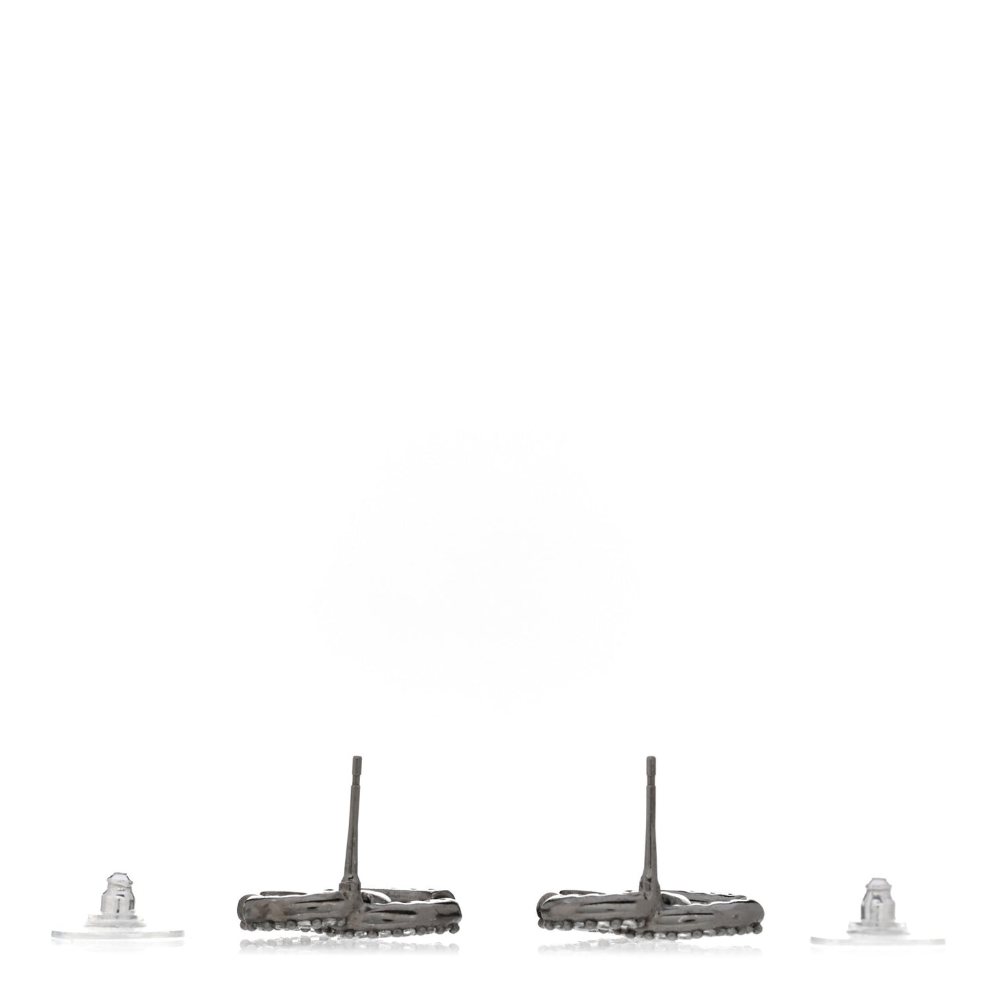 Ruthenium Crystal CC Earrings Silver