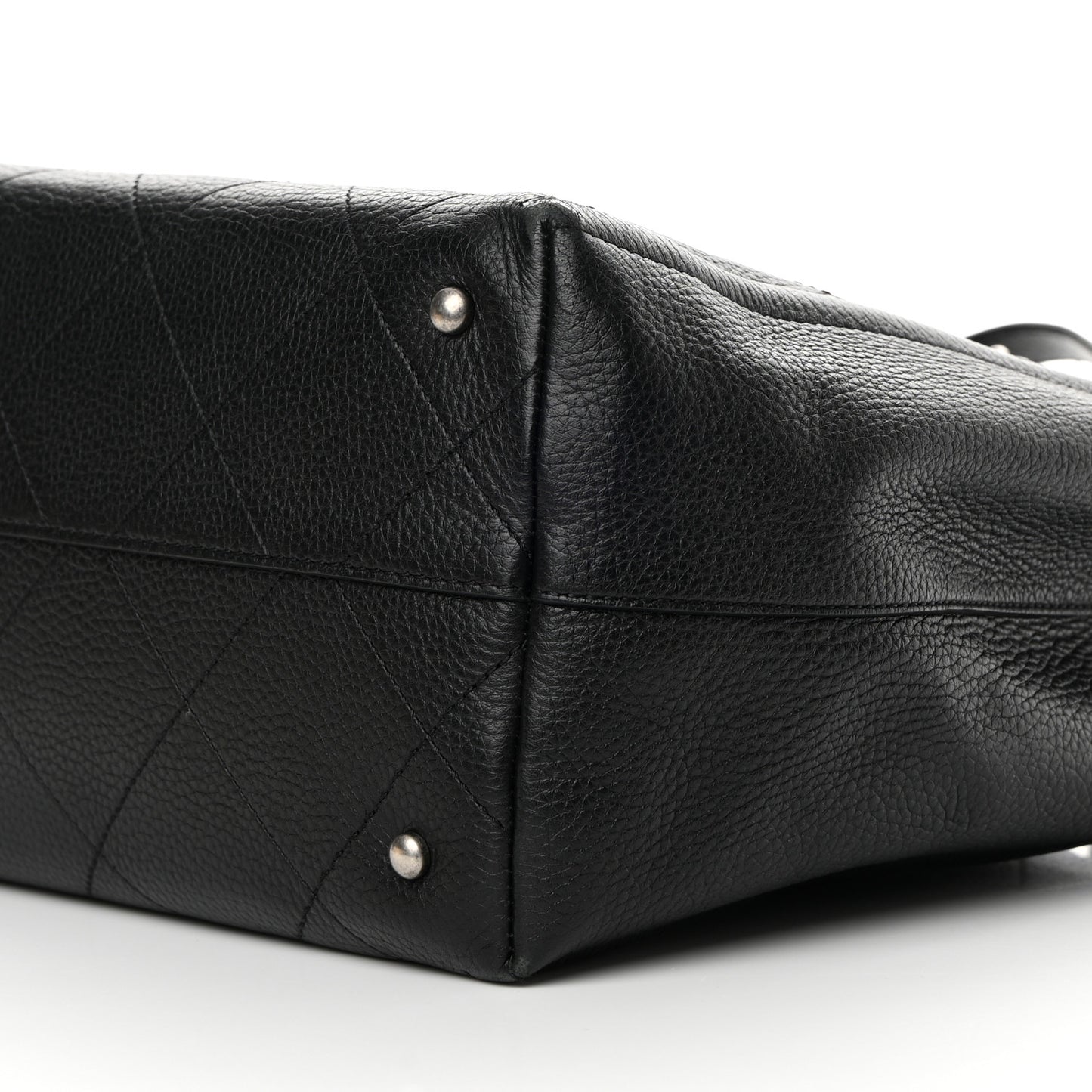 Deerskin Stitched Medium CC Shopping Tote Black