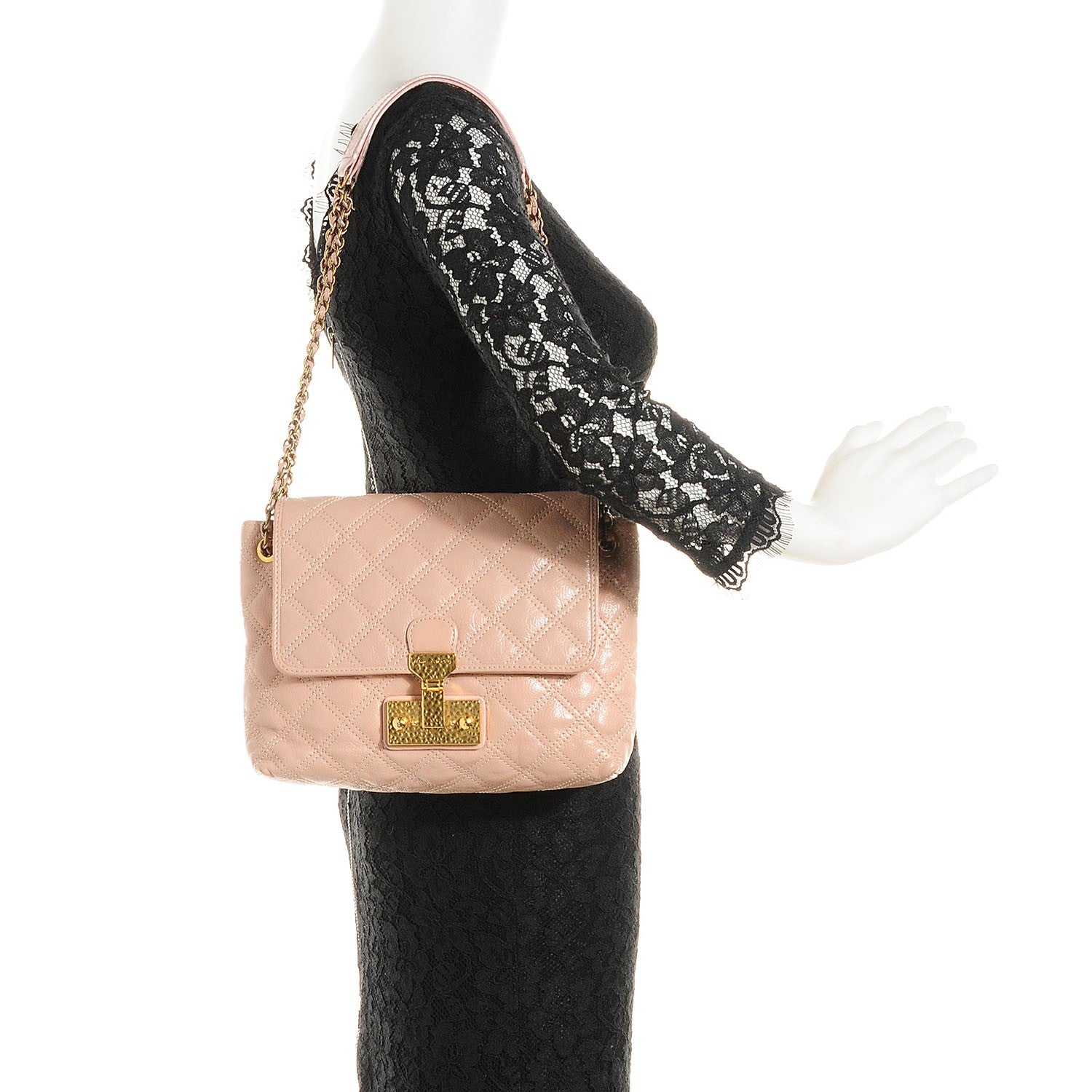 Marc Jacobs Lacquered Lambskin Baroque The Large Single Flap Blush 2 of 8