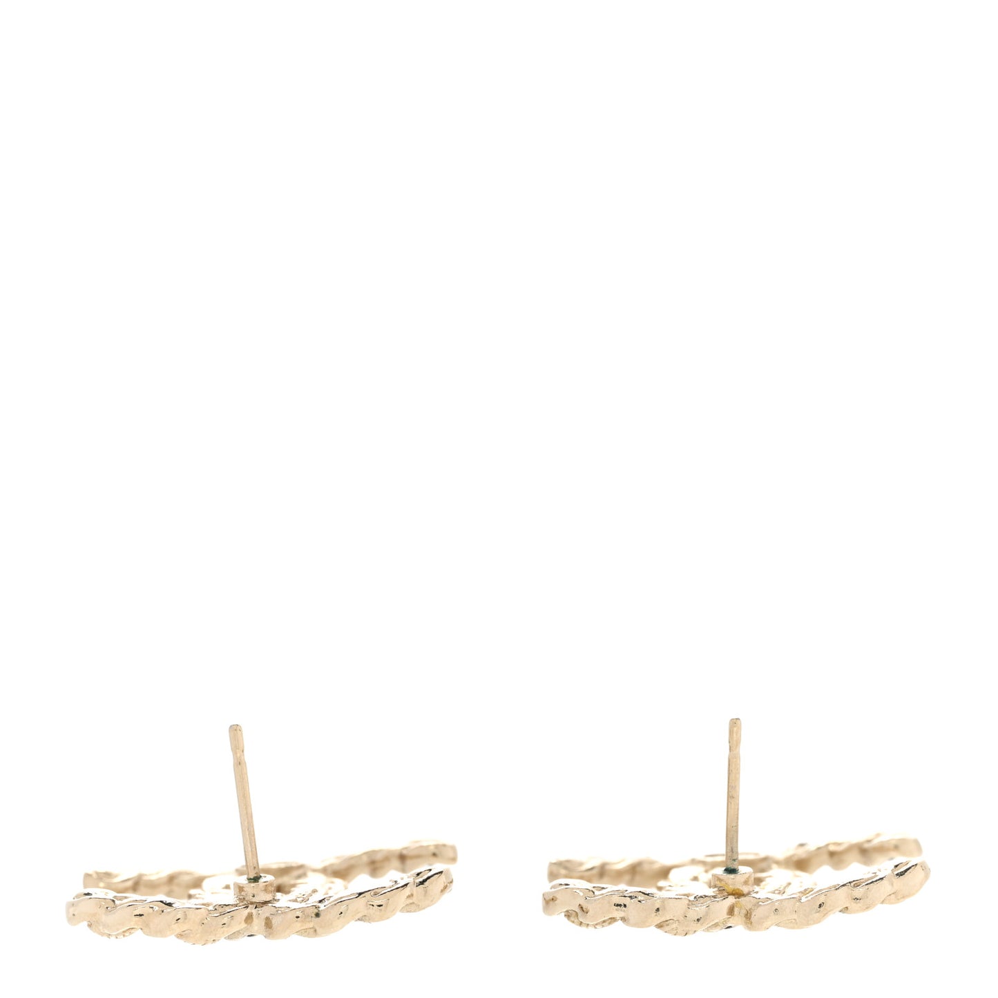 Enamel Metal Chain French New Wave CC Earrings Black Gold