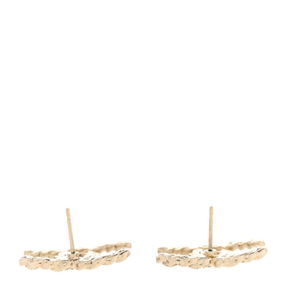 Chanel Enamel Metal Chain French New Wave CC Earrings Black Gold 3 of 5