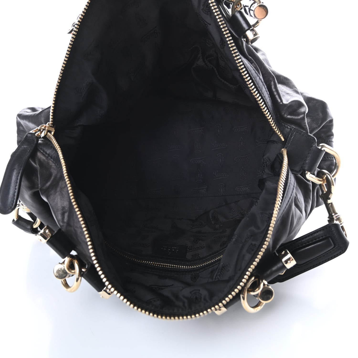 Gucci Calfskin Pop Bamboo Top Handle Tote Black 5 of 12
