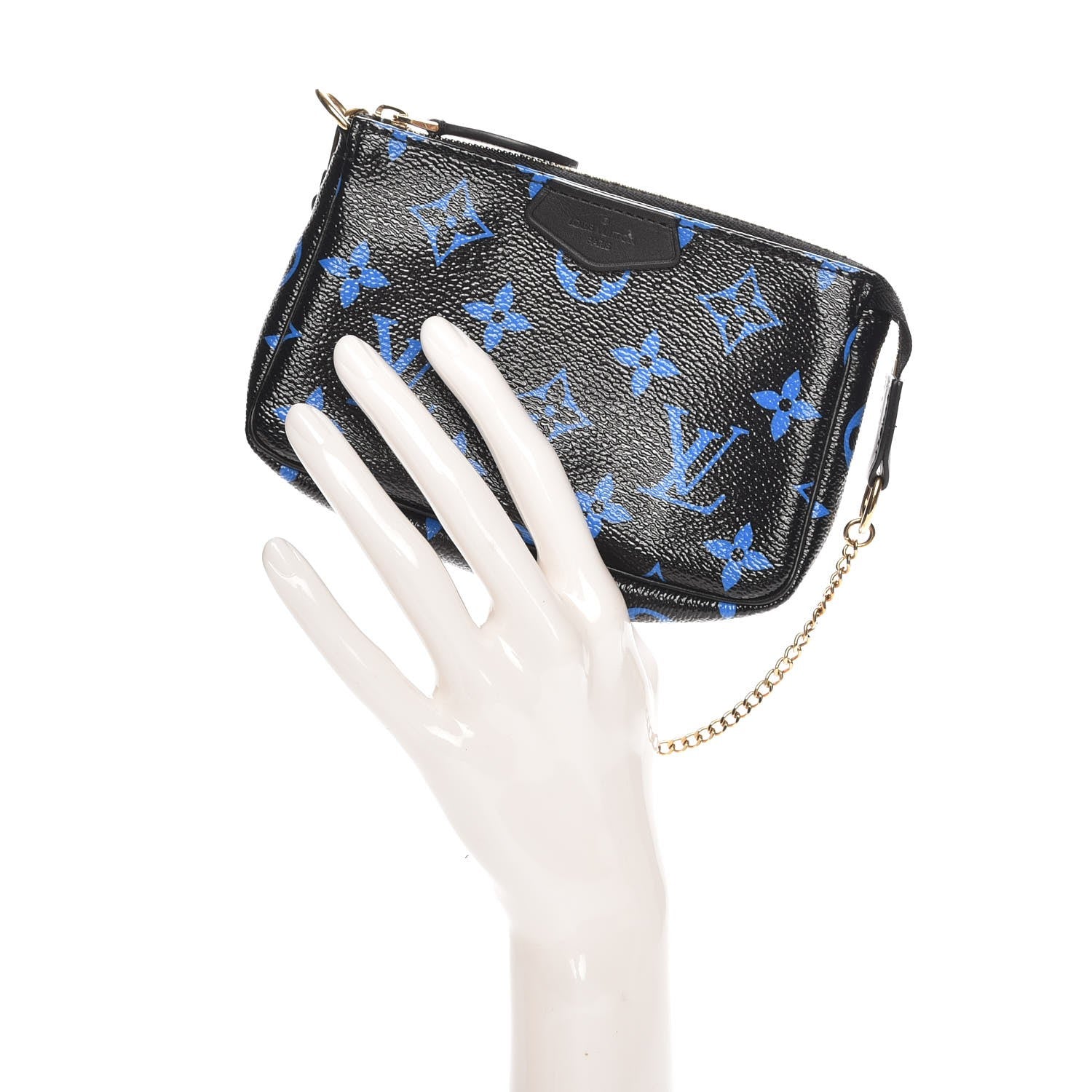 Louis Vuitton Colored Monogram Mini Pochette Accessories Blue Black 2 of 6