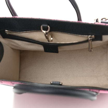 Gucci Monogram Multicolor Textured Dollar Calfskin Small Retro Interlocking G Tote Bag Pink Blue 5 of 10