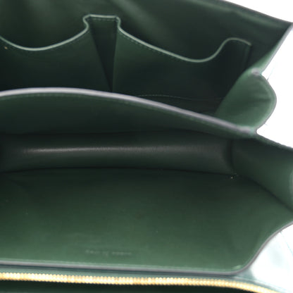 Celine Spazzolato Calfskin Classic Box Medium Flap Bag Dark Green 5 of 12
