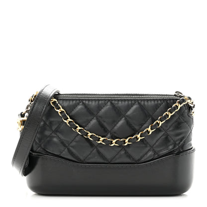 Chanel Aged Calfskin Quilted Small Gabrielle Clutch With Chain Black 1 of 13