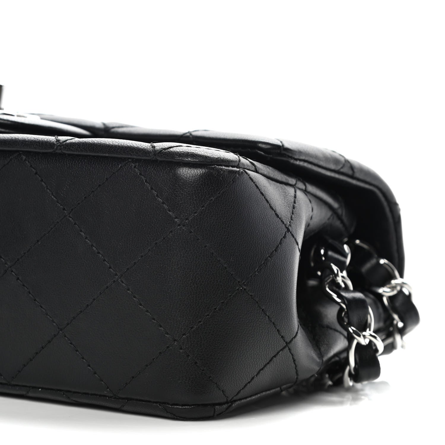 Chanel Lambskin Quilted Mini Rectangular Flap Black 9 of 11