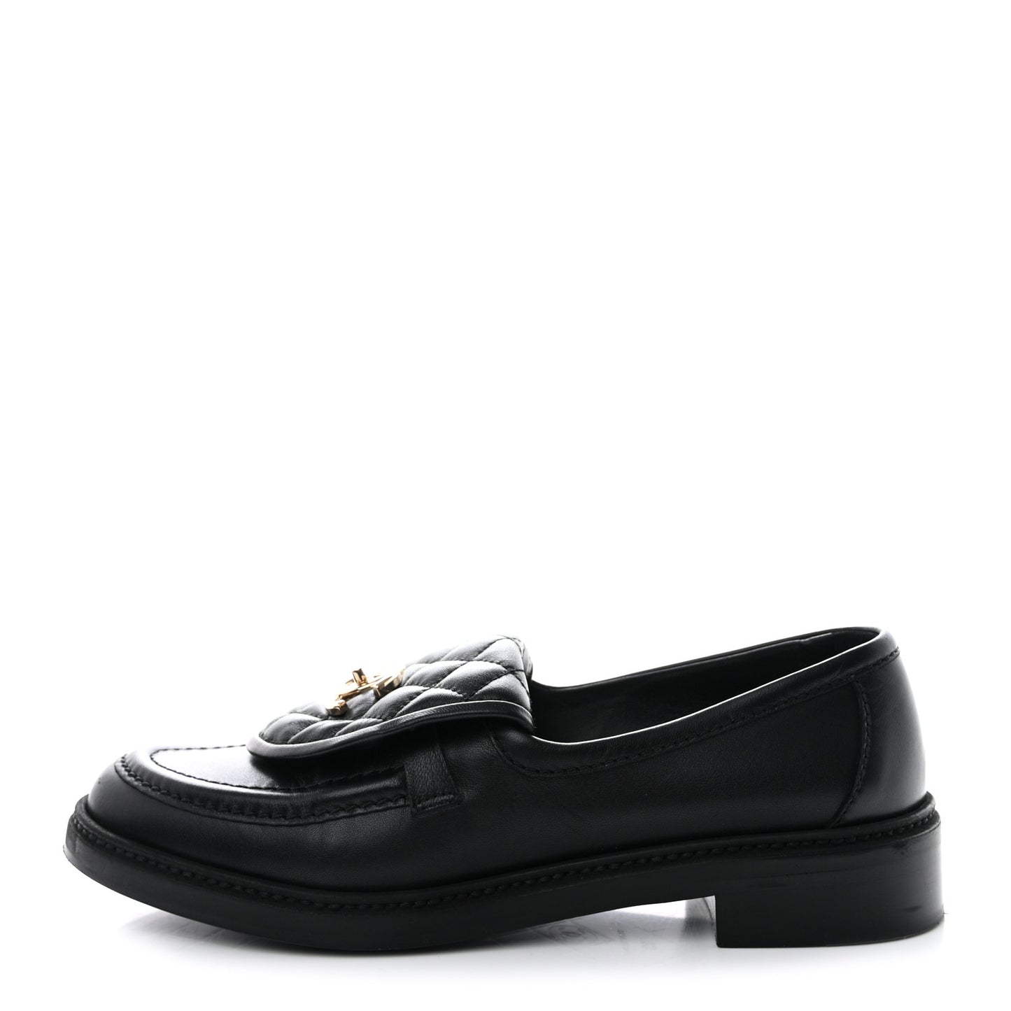 Lambskin Quilted CC Turnlock Loafers 39 Black