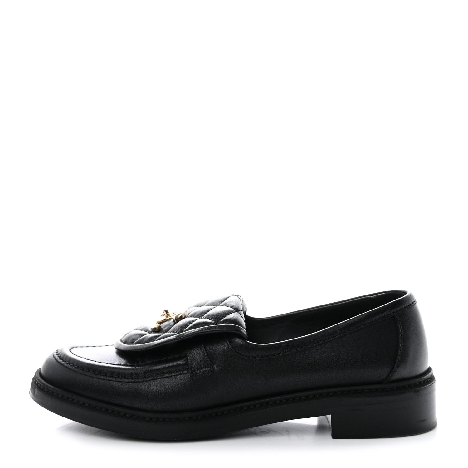 Chanel Lambskin Quilted CC Turnlock Loafers 39 Black 1 of 9