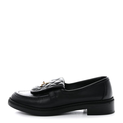 Chanel Lambskin Quilted CC Turnlock Loafers 39 Black 1 of 9