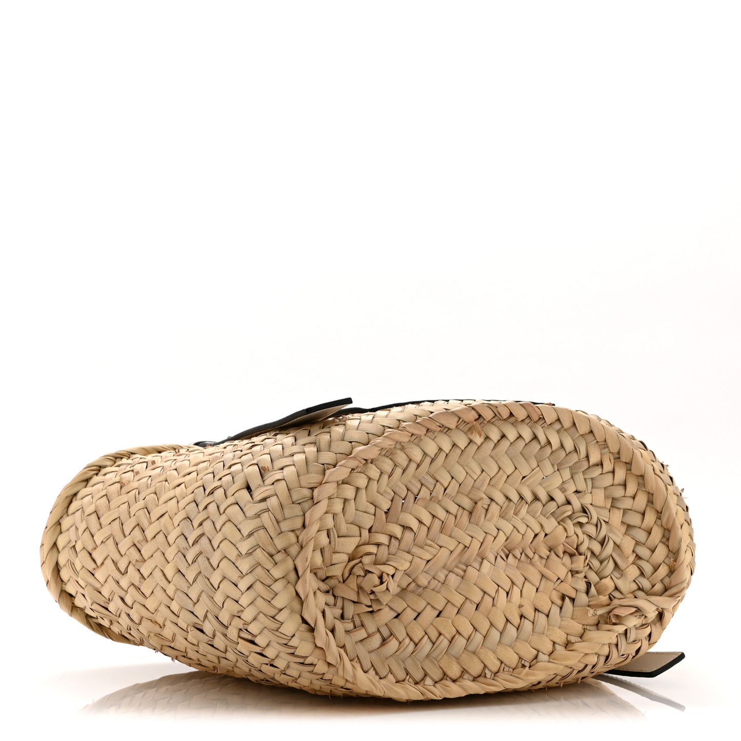 Raffia Small Basket Tote Bag Natural White