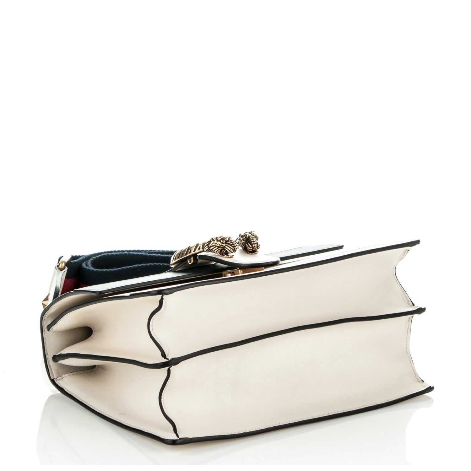 Gucci Calfskin Bamboo Web Medium Dionysus Top Handle Bag White Blue Hibiscus Red 4 of 7