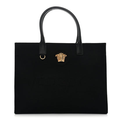 Versace Canvas Calfskin Large La Medusa Tote Bag Black 1 of 8