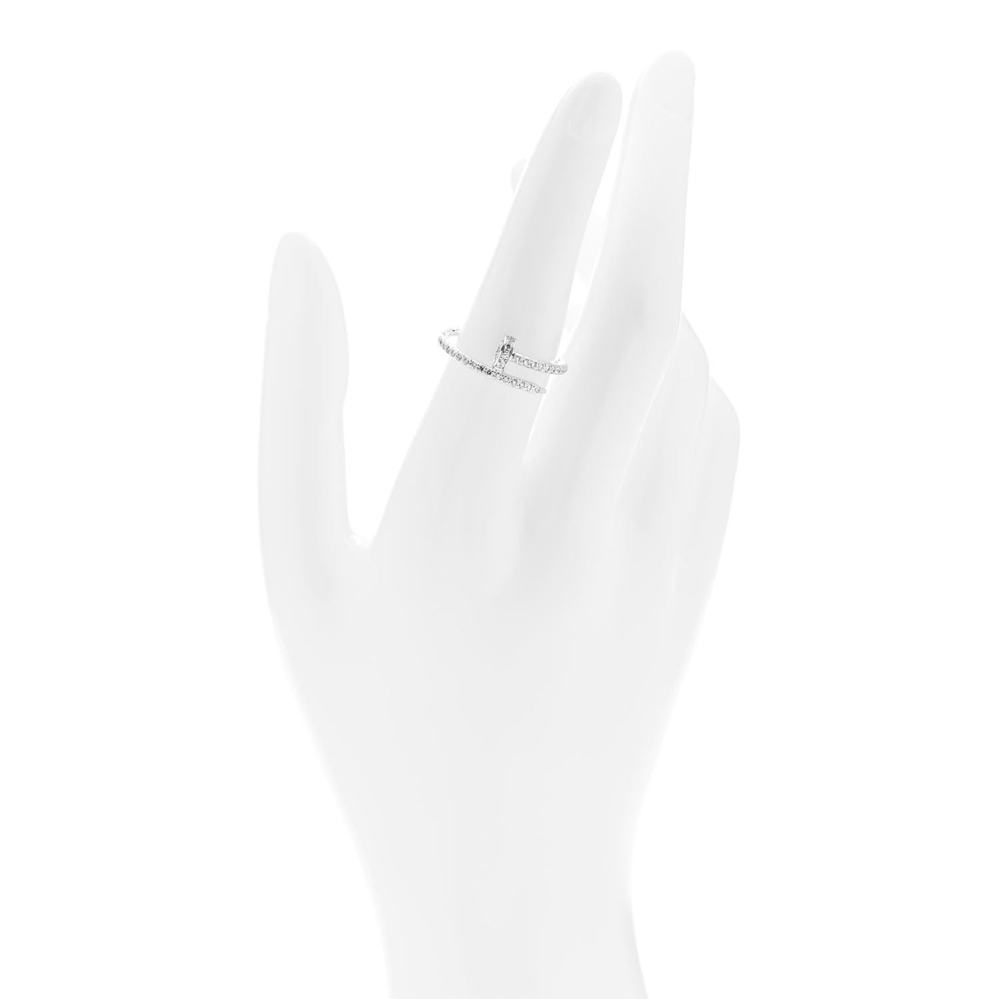 18K White Gold Diamond Juste Un Clou Paved Ring 54 7
