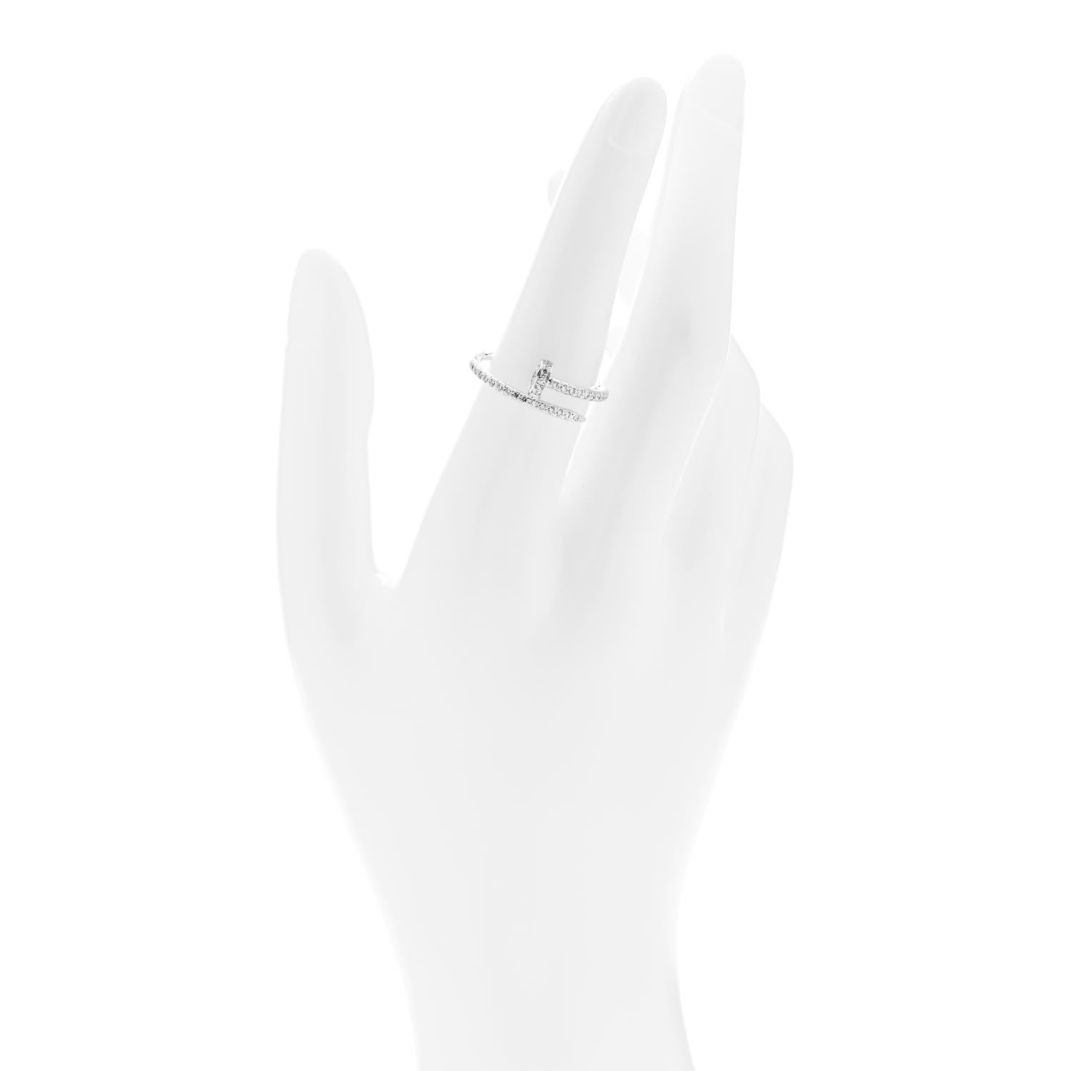 Cartier 18K White Gold Diamond Juste Un Clou Paved Ring 54 7 2 of 5