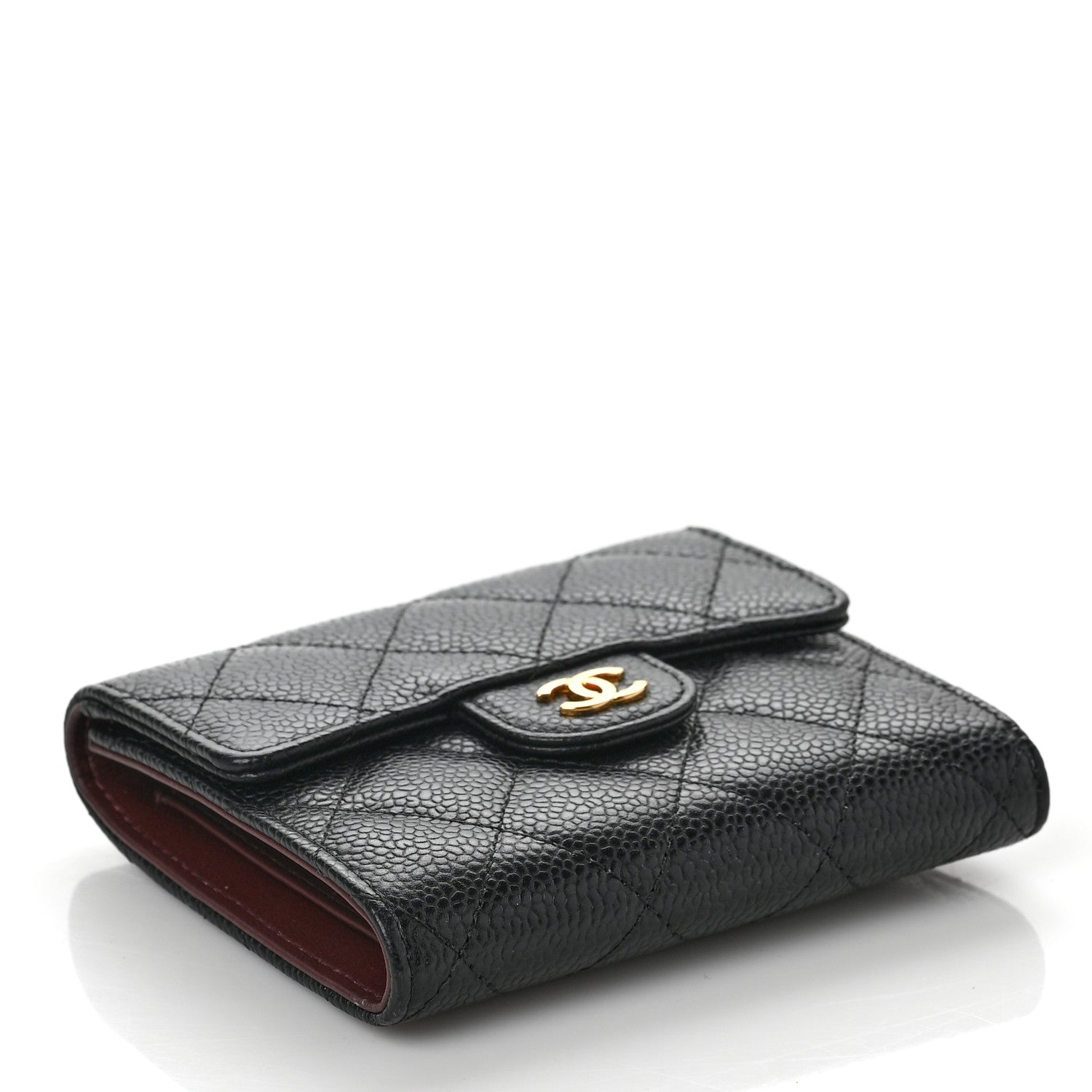 Chanel Caviar Quilted Compact Flap Wallet Black 4 of 7