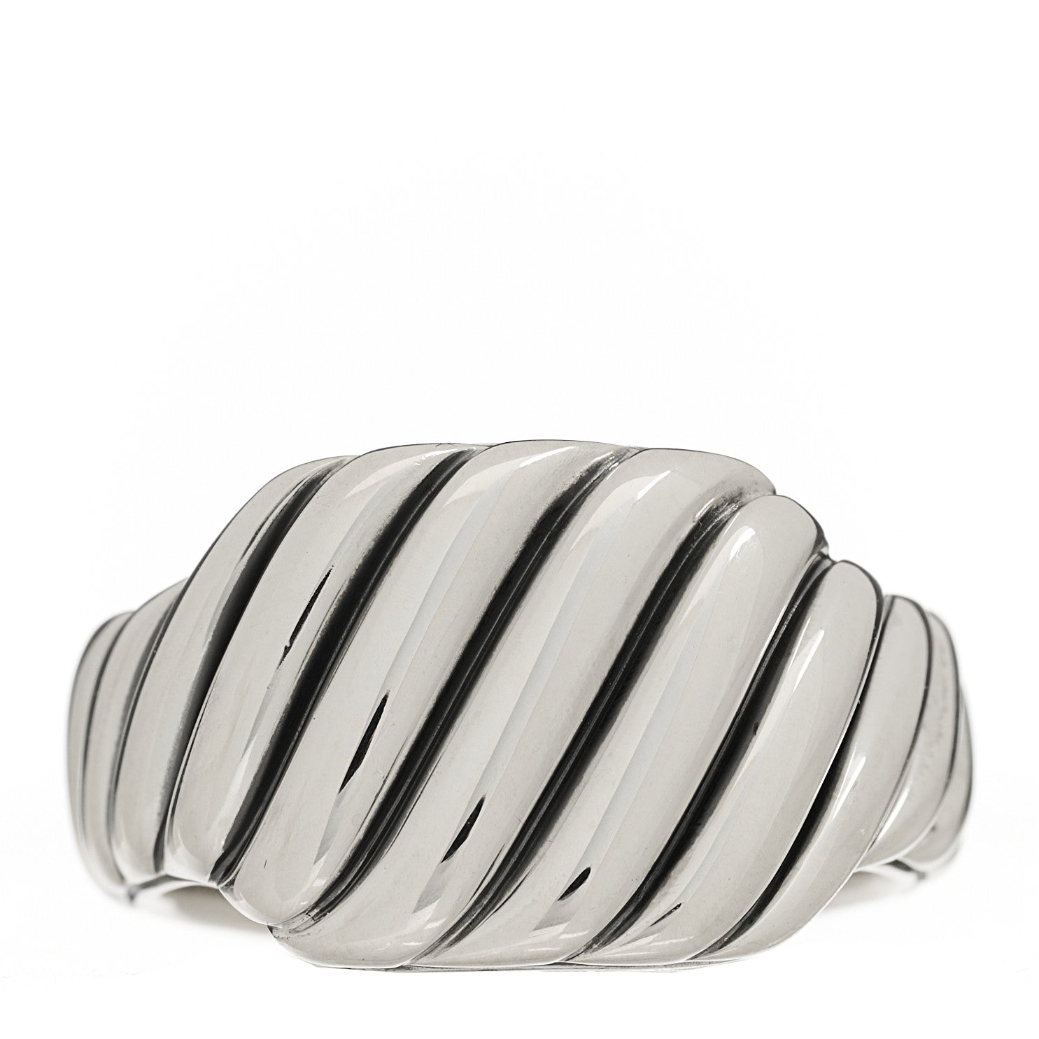 David Yurman Sterling Silver 12.5mm Sculpted Cable Contour Ring 53 6.5 1 of 5