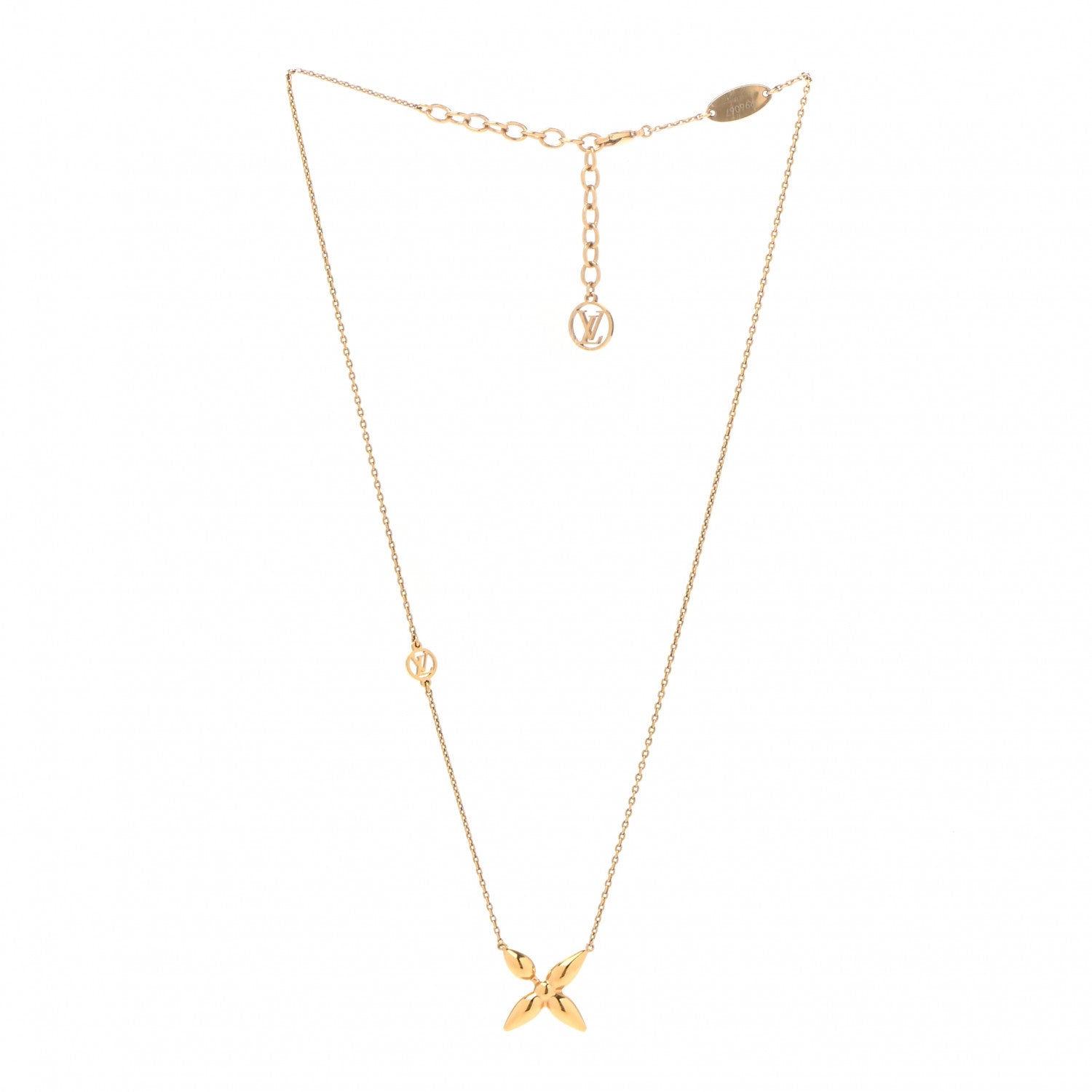 Louis Vuitton Metal Louisette Necklace Gold 3 of 6