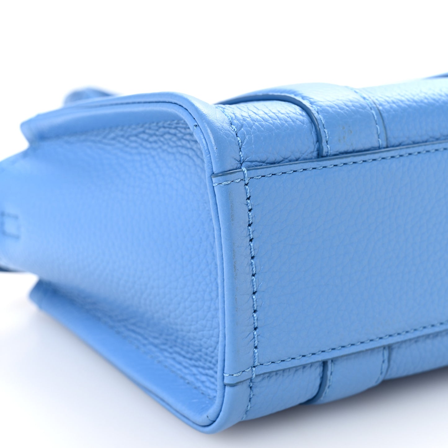 Grained Calfskin Mini The Tote Bag Spring Blue