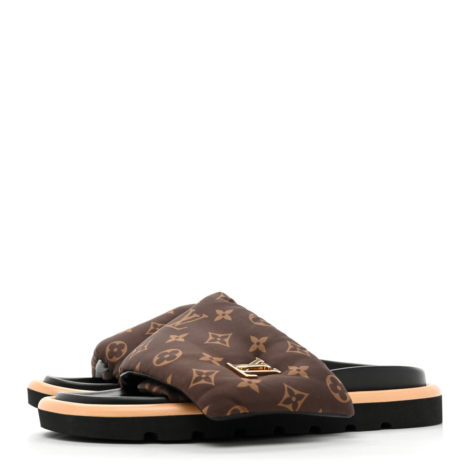 Louis Vuitton Nylon Monogram LV Pool Pillow Flat Comfort Mule 41 Cacao Brown 3 of 13