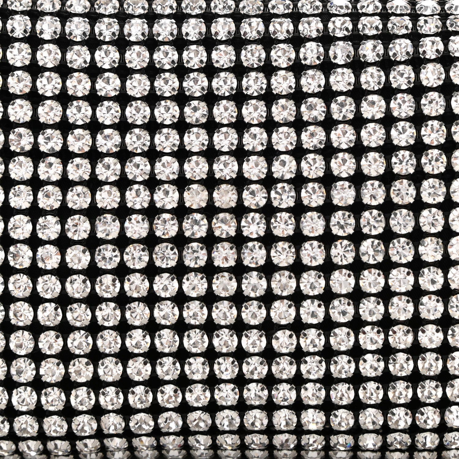 Alexander Wang Mesh Crystal Rhinestone Mini Heiress Pouch Black Silver 9 of 9