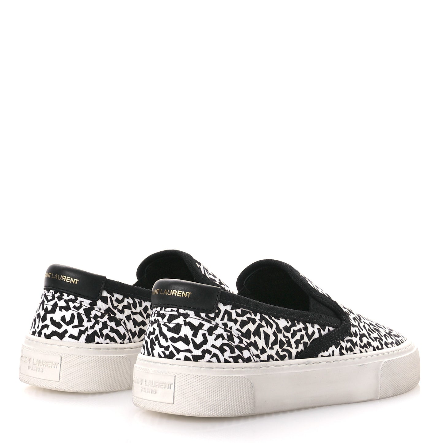 Canvas Zebra Print Venice Low T Slip On Sneakers 36 White Black