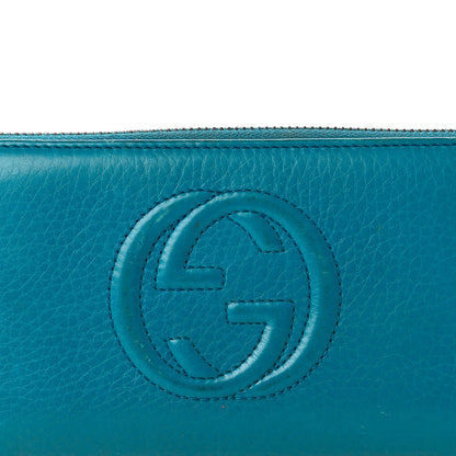 Gucci Pebbled Calfskin Soho Zip Around Wallet Deep Cobalt 10 of 11