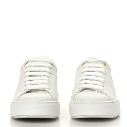 Louis Vuitton Calfskin Monogram Debossed Time Out Sneakers 38 White 2 of 8