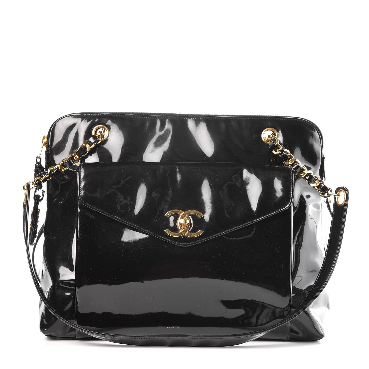 Chanel Patent CC Shoulder Bag Black 1 of 15