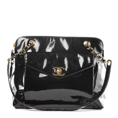 Chanel Patent CC Shoulder Bag Black 1 of 15