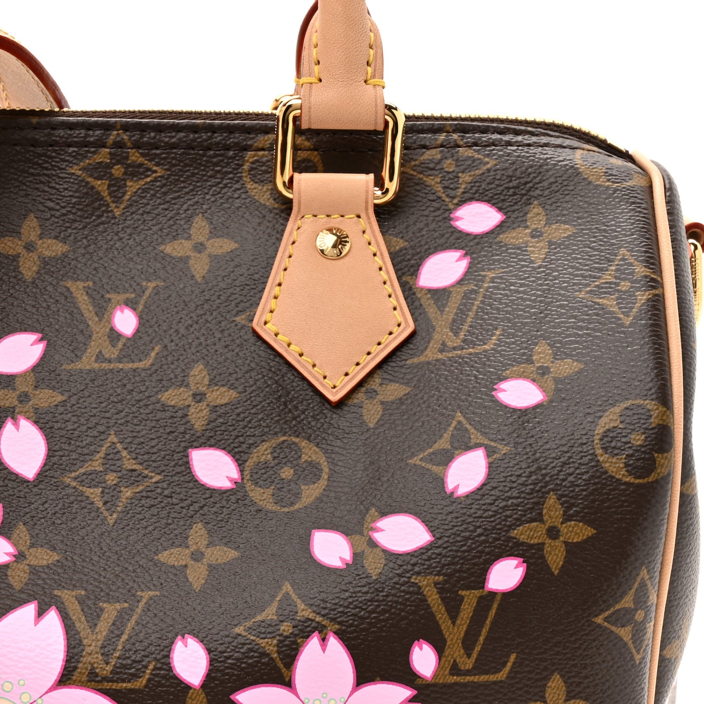 LV X TM Monogram Cherry Blossom Speedy Bandouliere 25 Sakura Brown